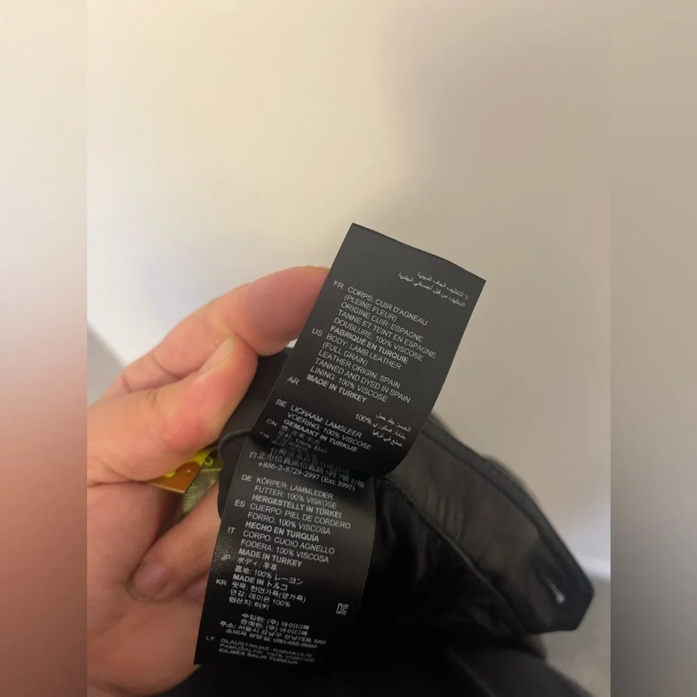 Sandro Paris Black Poesie Lamb Leather Flared Leg Crop Pants Women's US 2 capri - Picture 9 of 13